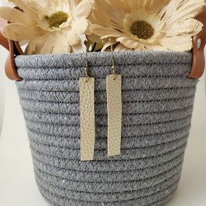 Gold vegan leather earrings